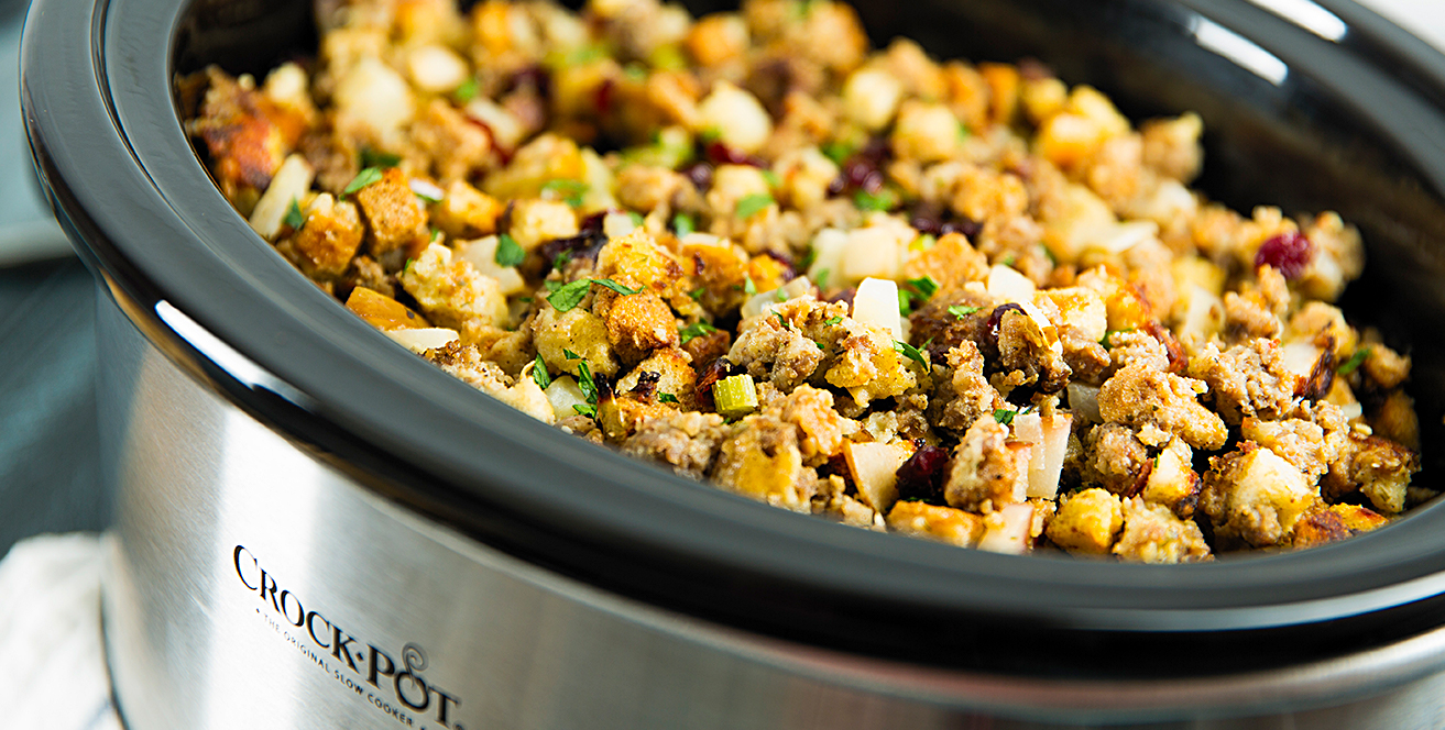 Slow Cooker Sage and Sausage Stuffing Recipe