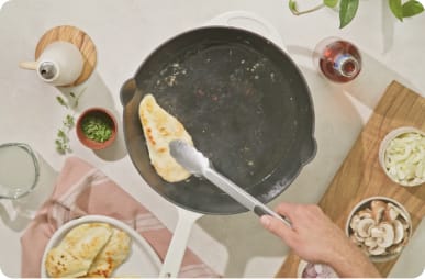 Remove cooked protein from pan.